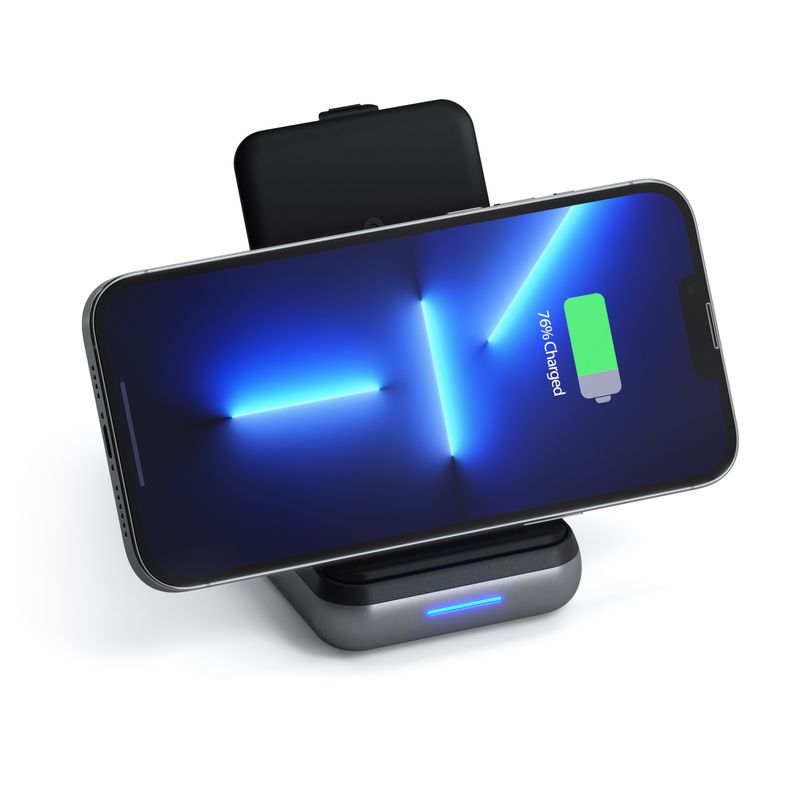 Satechi Duo Wireless Charger Power Bank Stand 10000 mAh Stand (Powerbank based for iPhone & Airpods) - Space Grey Satechi Duo Wireless Charger Power Bank Stand 10000 mAh Stand (Powerbank based for iPhone & Airpods) - Space Grey