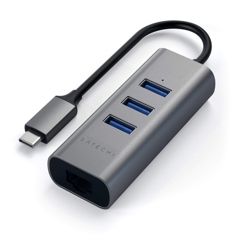 Satechi Aluminium Type-C Hub (3x USB 3.0,Ethernet) - Space Grey