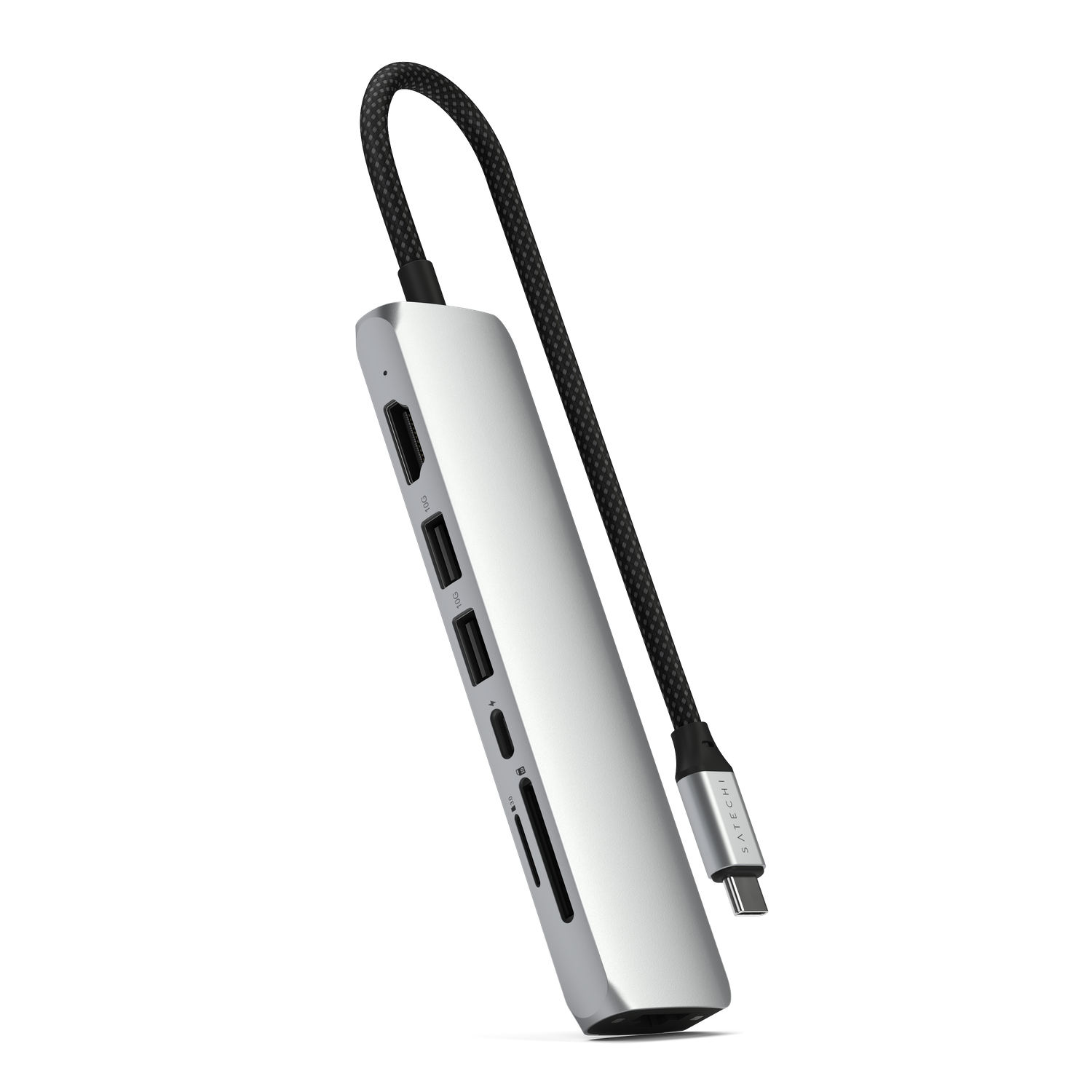 Satechi 7-in-1 USB-C Slim Multiport Adapter with Ethernet - Silver
