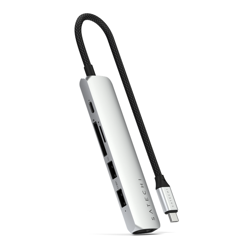 Satechi 6-in-1 USB-C Slim Multiport Adapter - Silver