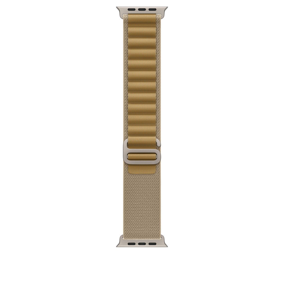 Apple Watch 49mm Loop:  Tan Alpine Loop - Small - Natural Titanium Finish
