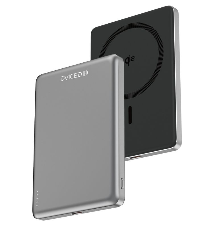 Dviced Qi2 Ultrathin MagSafe Power bank 5000mAh - Black/Grey Dviced Qi2 Ultrathin MagSafe Power bank 5000mAh - Black/Grey