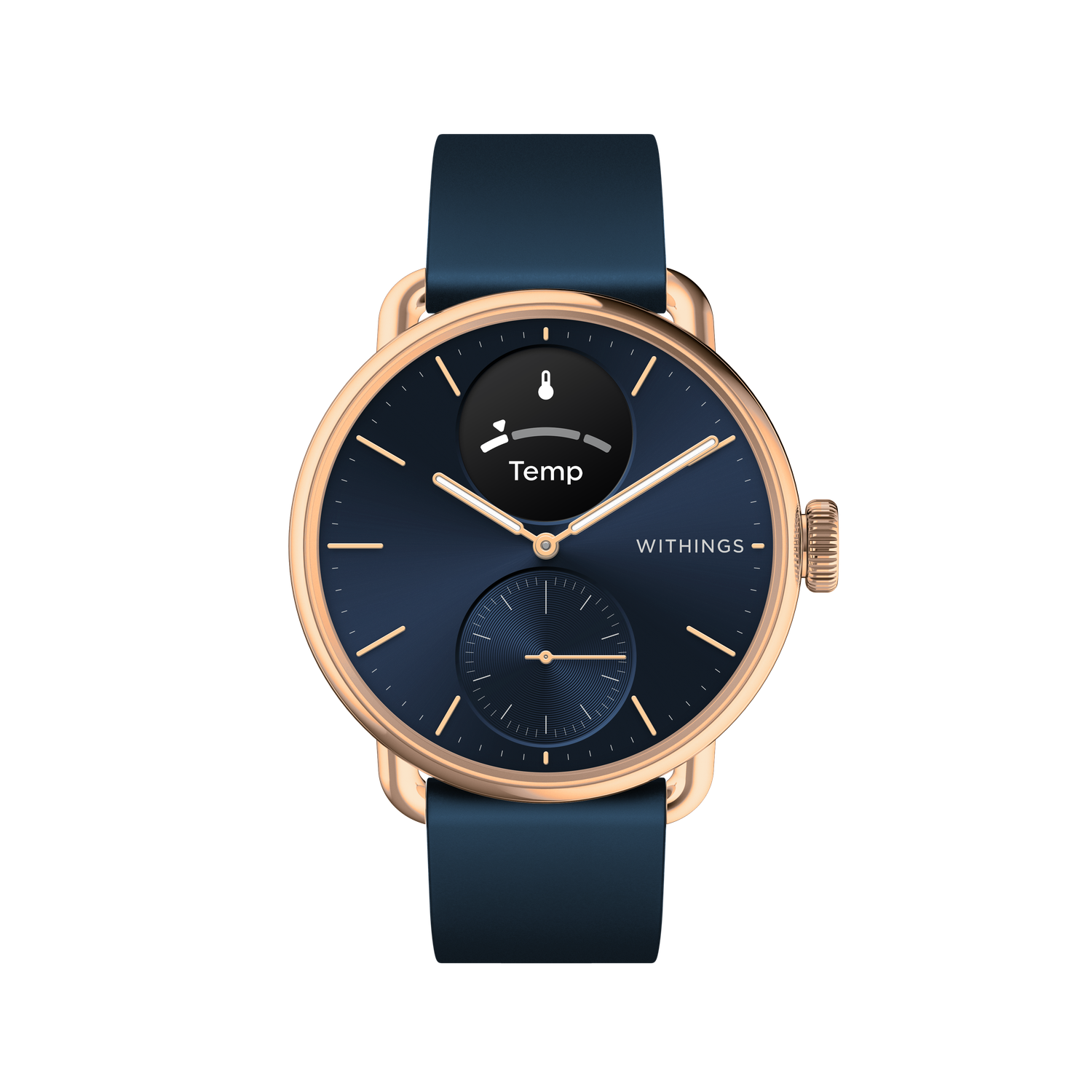 Withings Scanwatch 2 / 38mm (Activity, Sleep Tracker, ECG, Temperature, SPO2 / Stainless steel, fkm wristband, sapphire glass) - Blue