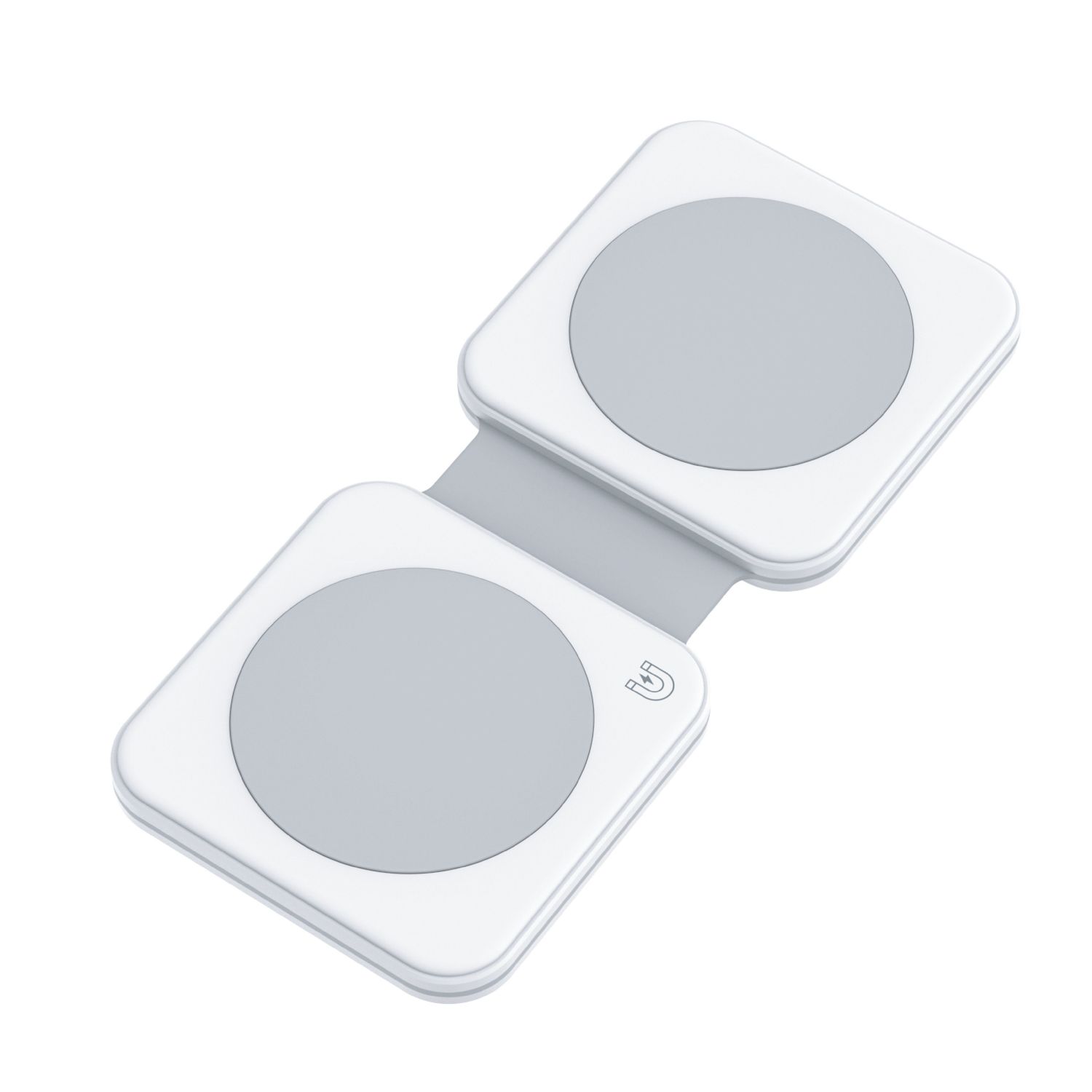 Dviced 2-in-1 foldable magnetic wireless charger - White