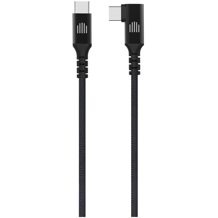 Dviced Angled Braided cable USB-C to USB-C, 1,25m - Black