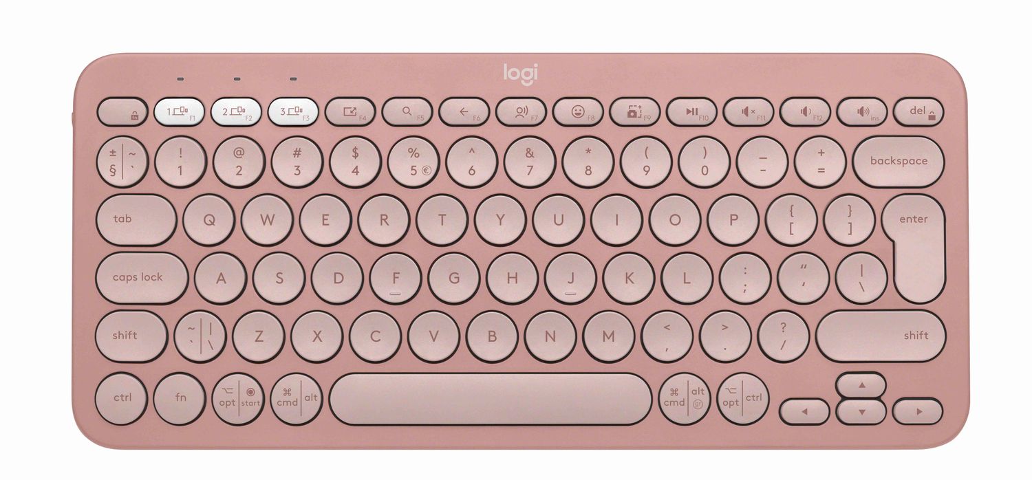Logitech Pebble Keys 2 Slim, minimalist Bluetooth keyboard with customizable keys - Tonal Rose - US