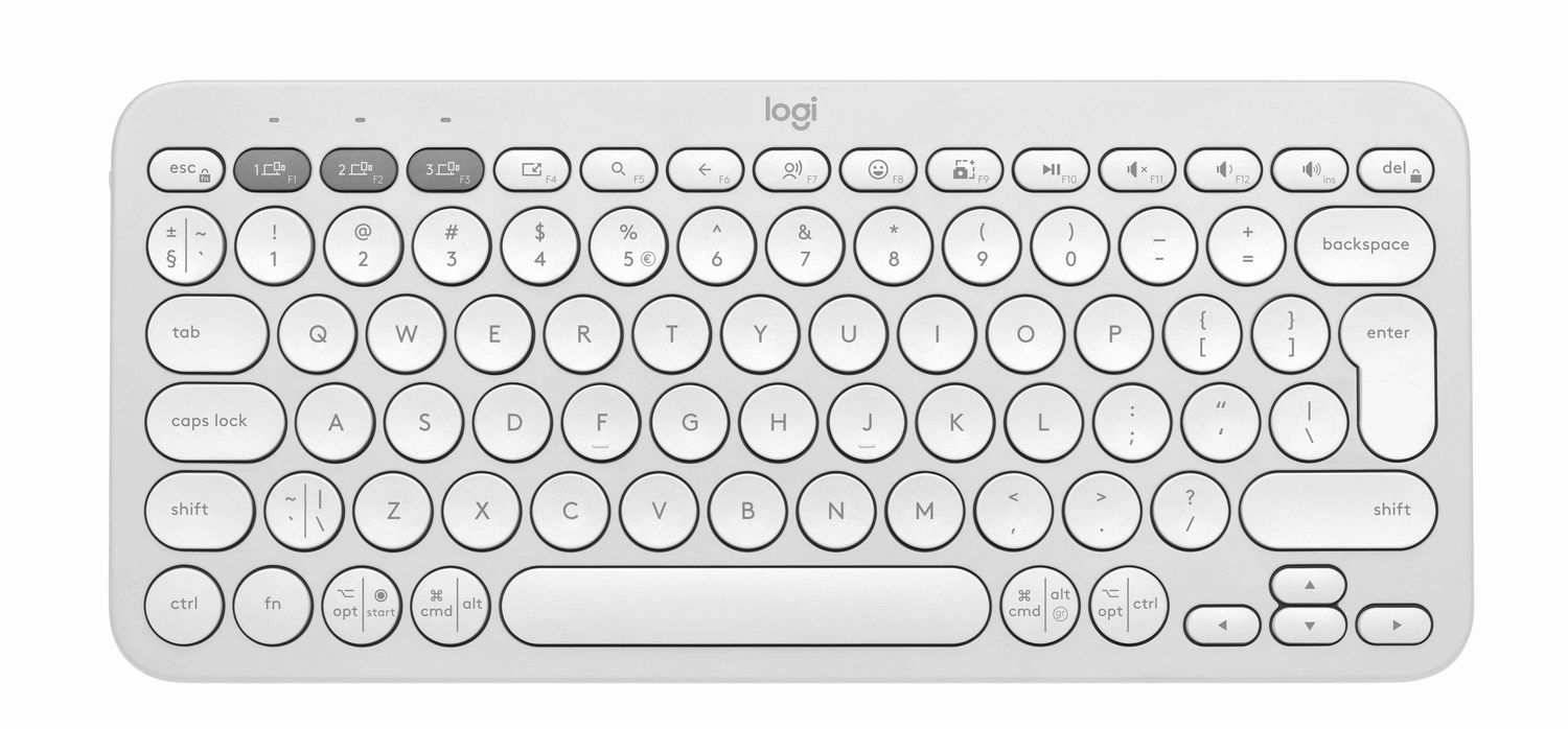 Logitech Pebble Keys 2 Slim, minimalist Bluetooth keyboard with customizable keys - Tonal White - US