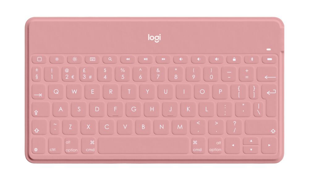 Logitech Keys-to-go Ultra-light, Ultra-Portable Bluetooth Keyboard for iPhone, iPad, Apple TV and Mac - BlushPink - UK