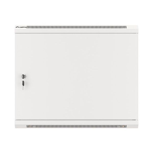 Lanberg WF01-6609-00S 19" 9U SZÉL:600mm MÉLY:600mm MAG:512mm lapraszerelt fémajtós szürke fali rack szekrény