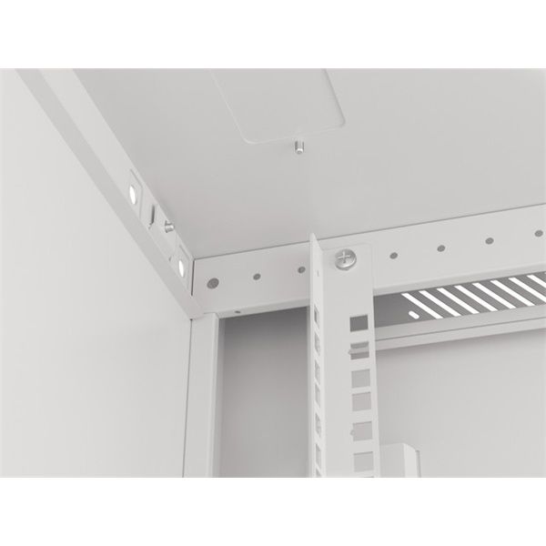 Lanberg WF01-6609-10S 19" 9U SZÉL:600mm MÉLY:600mm MAG:512mm lapraszerelt üvegajtós szürke fali rack szekrény