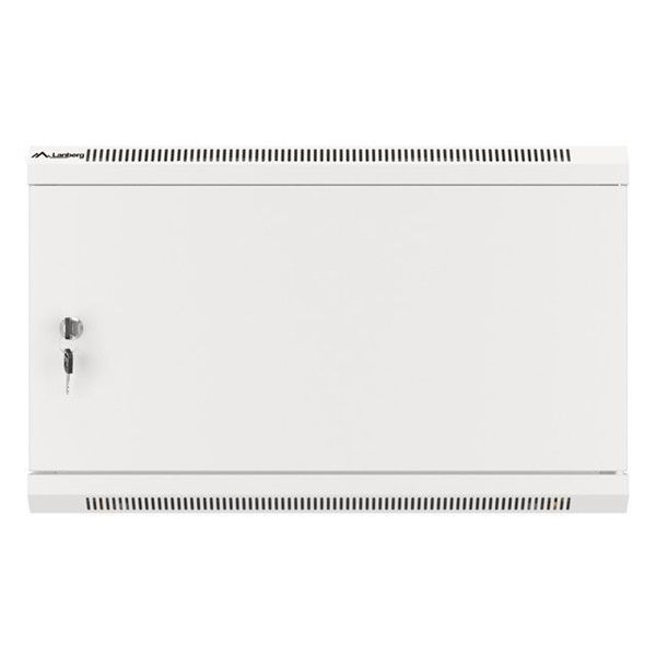 Lanberg WF01-6406-00S 19" 6U SZÉL:600mm MÉLY:450mm MAG:600mm lapraszerelt fémajtós szürke fali rack szekrény
