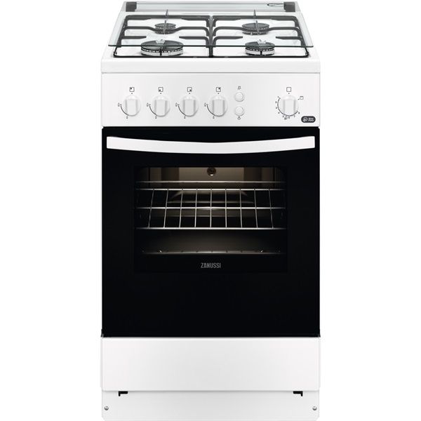Zanussi ZCG510X1WA fehér, szabadonálló, gáz, főzőzóna: 4, sütő:55L, grill, tűzhely