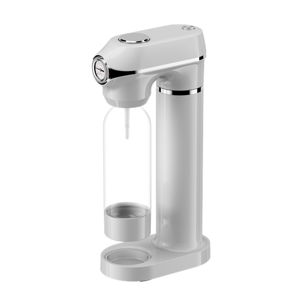 TOO SODA-M-100-W fehér szódagép nyomásmérővel, 1 literes palackkal, patron nélkül