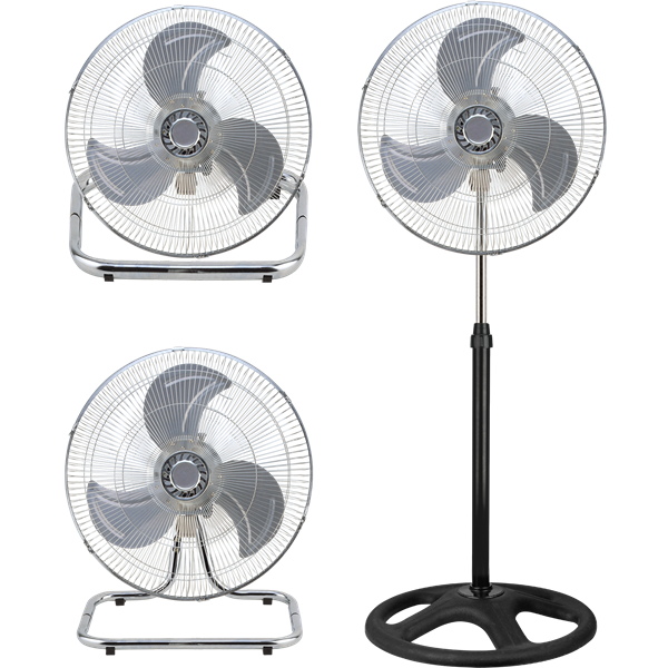TOO FANS-45-400-B-3IN1 TYPHOON ezüst-fekete, sebességfokozat száma:3, 50 W, álló/fali/padló multifunkciós ventilátor