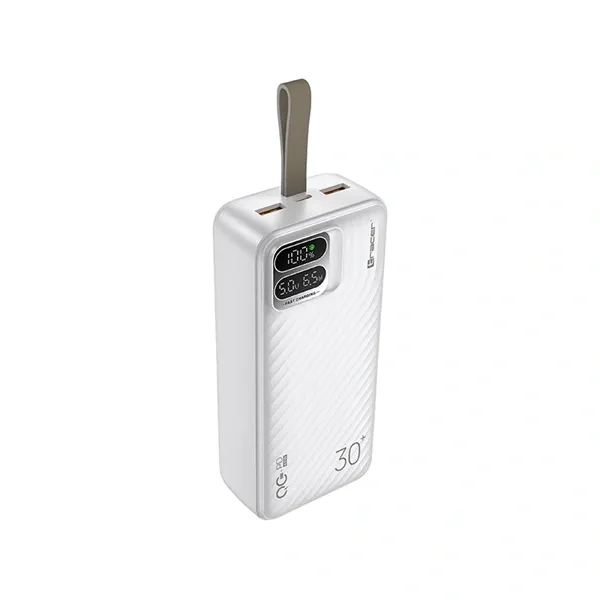 Tracer Blaze 30 000 mAh PD 65W Quick Charge 3.0 fehér hordozható power bank