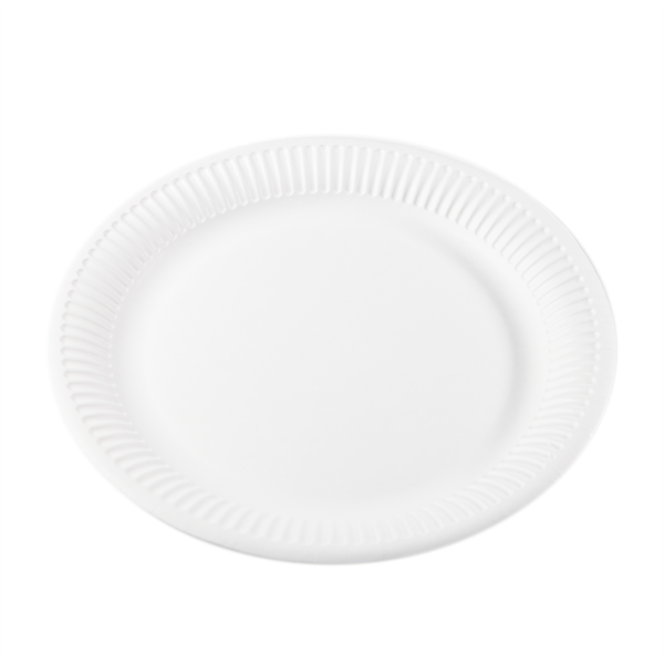 IRIS Fehér papír tányérok 22,7 cm átmérőjű, 20db/csomag