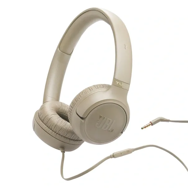JBL T530 vezetékes bézs mikrofonos fejhallgató