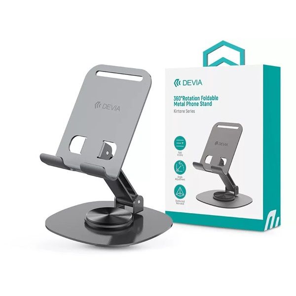 Devia ST111868 Kintone Series összecsukható szürke asztali fém telefontartó