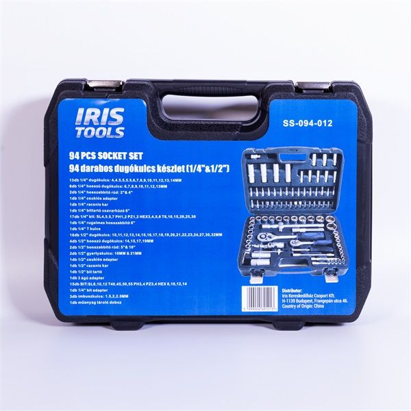 IRIS TOOLS SS-094-012 94 darabos dugókulcs készlet (1/4"&amp;1/2")