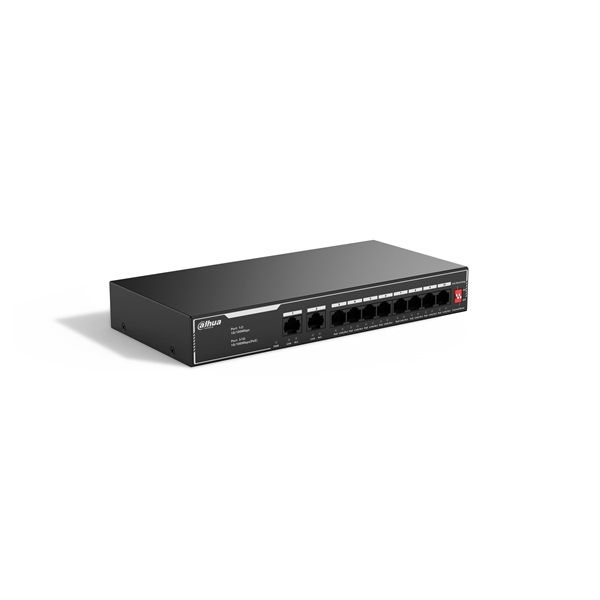 Dahua SF1010LP 8x10/100 Mbps PoE + 2x10/100 Mbps uplink/65W/nem menedzselhető PoE Switch