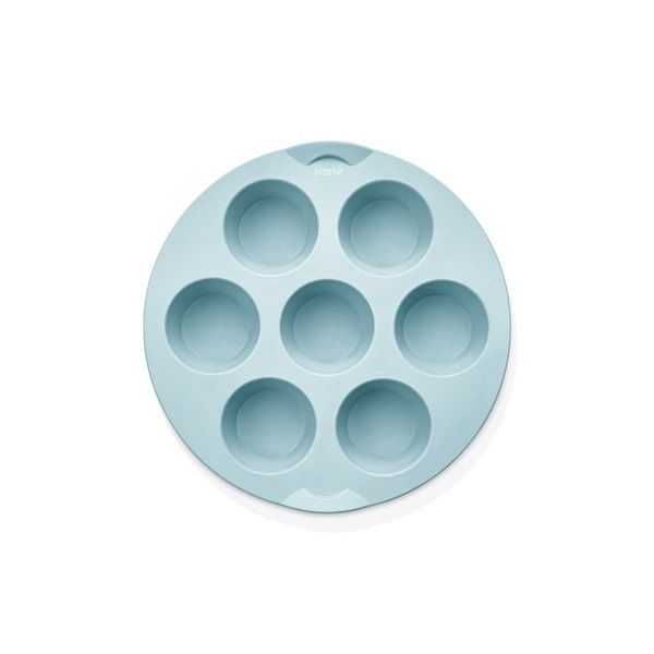 IRIS szilikon kerek muffin sütőforma 7 darabhoz, szürke, fekete vagy piros színű SL-3206