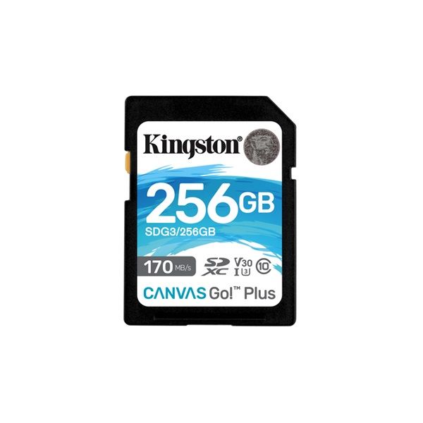 Kingston 256GB SD Canvas Go Plus (SDXC Class 10 UHS-I U3) (SDG3/256GB) memóriakártya