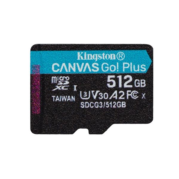 Kingston 512GB SD micro Canvas Go! Plus (SDXC Class 10 UHS-I U3) (SDCG3/512GBSP) memóriakártya