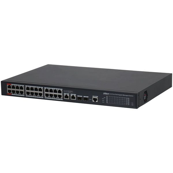Dahua S4228-24GT-360 24x1 Gbps PoE + 2x1 Gbps RJ-45 Uplink + 2x1 Gbps SFP Uplink/360W/Menedzselhető PoE Switch