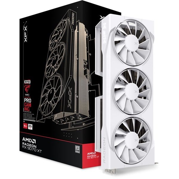 XFX Swift Radeon RX 9070XT White Triple Fan Gaming Edition AMD 16GB GDDR6 256bit PCIe videókártya