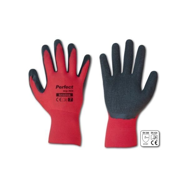 Bradas latex 11 FLASH GRIP piros védőkesztyű