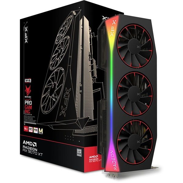 XFX Mercury Radeon RX 9070XT OC Magnetic Air Edition with RGB AMD 16GB GDDR6 256bit PCIe videókártya