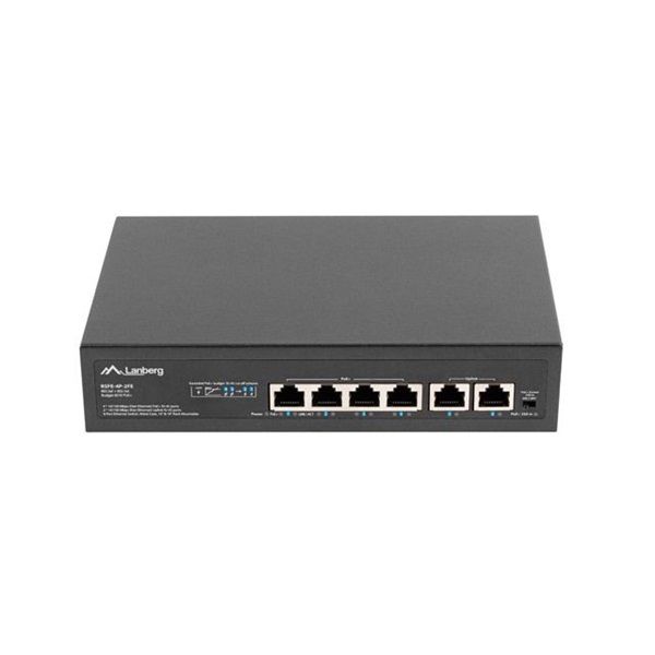 Lanberg RSFE-4P-2FE-60 4x100Mbps PoE+ LAN 2x100Mbps LAN port nem menedzselhető PoE switch