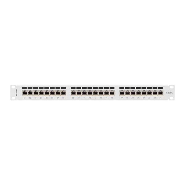 Lanberg PPSA-1024-S 19" 1U 24port Cat.6A FTP árnyékolt szürke patch panel