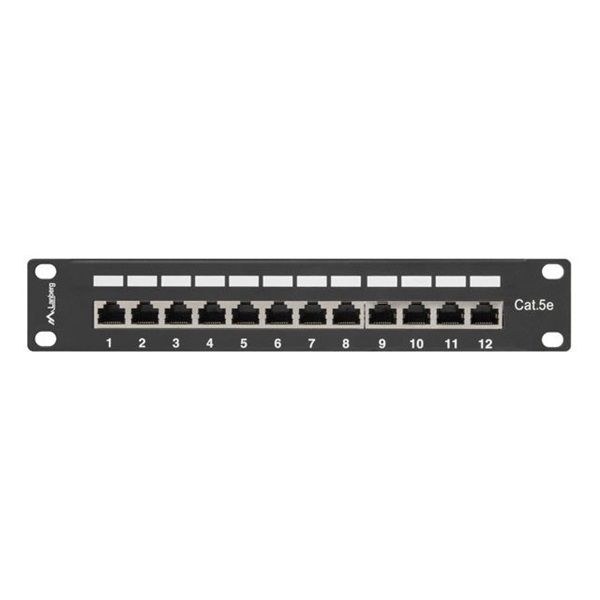 Lanberg PPF5-9012-B 10" 1U 12port Cat.5e FTP árnyékolt fekete patch panel