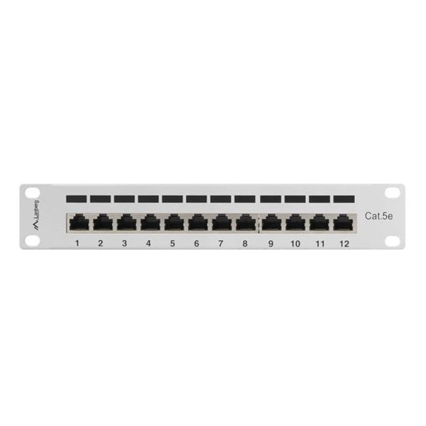 Lanberg PPF5-9012-S 10" 1U 12port Cat.5e FTP árnyékolt szürke patch panel