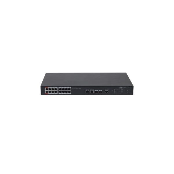 Dahua PFS4218-16ET-240-V3 16x 10/100(HighPoE(1,2)/PoE/PoE+ 240W)+2x gigabit/ SFP combo uplink menedzselhető PoE switch