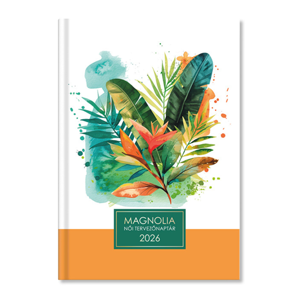Period Magnólia Leaf 2026 B6 napi beosztású női tervező határidőnapló