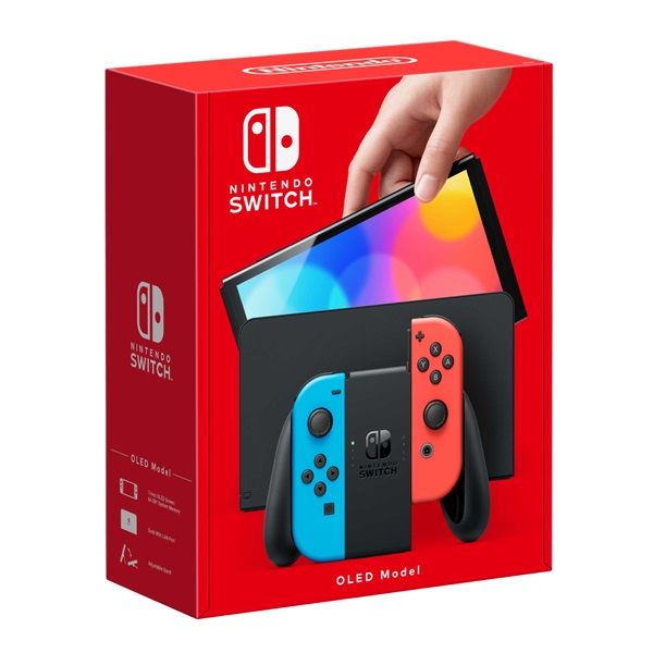 Nintendo Switch OLED Modell Neon Red &amp; Blue Joy-Con játékkonzol