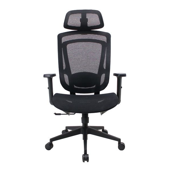 IRISOffice Nimbus fekete ergonómikus, szövet-hálós irodai forgószék fej és háttámasszal