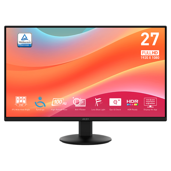 MSI 27" PRO MP272L FHD IPS 100Hz HDMI/DP fekete monitor