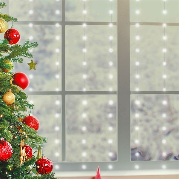 Somogyi MLF 200/WH 200LED/3x2 m/8 program/beltéri hidegfehér micro LED-es karácsonyi fényfüggöny