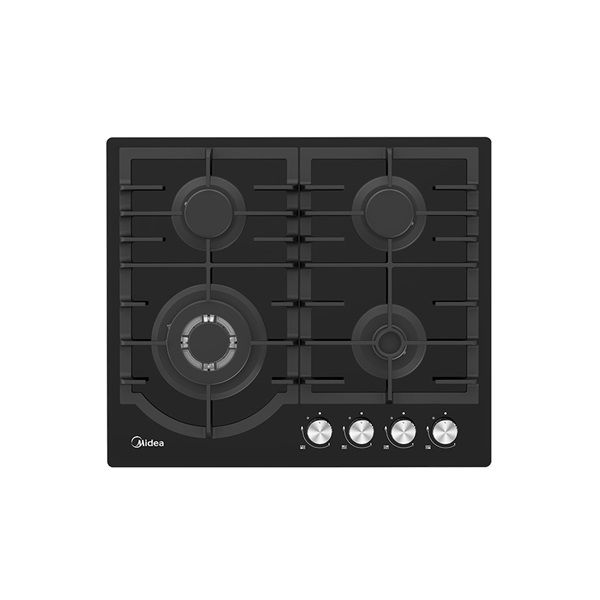 Midea MG60096TGB-HR fekete, beépíthető, gáz, főzőzóna: 4 +1 wok égőfej, beépíthető méret: 56cm, főzőlap