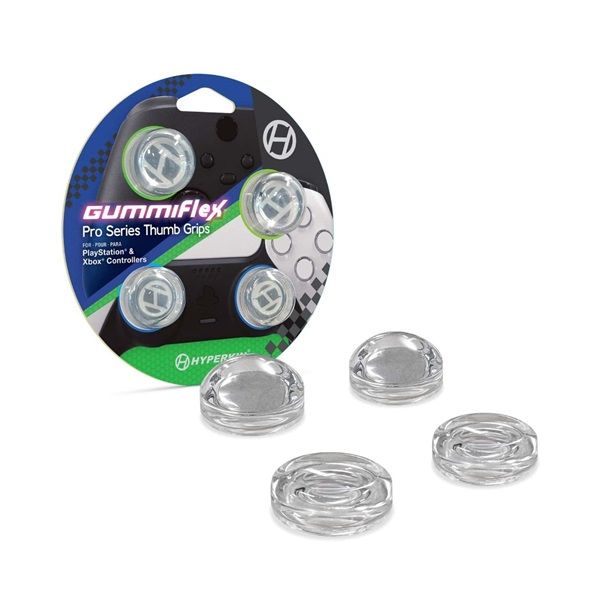 Hyperkin M07534-PX GummiFlex Playstation/Xbox kontrollerhez átlátszó hüvelykujj csúszásgátló (4 db)