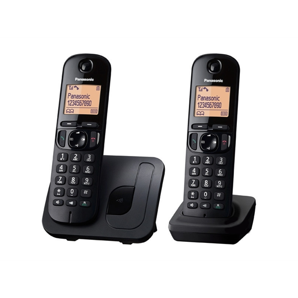 Panasonic KX-TGC212PDB DUO DECT hívásazonosítós fekete vezetéknélküli telefon