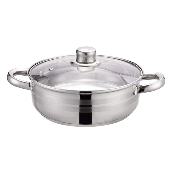 TOO KT-220 3 L-es kétfüles serpenyő fedővel, 22cm-es konyhai rozsdamentes edény