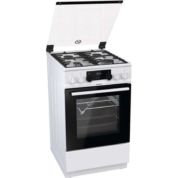 Gorenje KS5350WF fehér, szabadonálló, gáz, kombinált, főzőzóna: 4, sütő:70L, grill, tűzhely