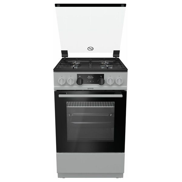 Gorenje K 5341 SJ inox, szabadonálló, gáz, kombinált, főzőzóna: 4, sütő:62L, grill, tűzhely