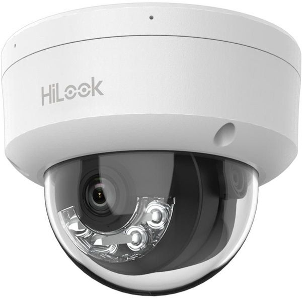 HiLook IPC-D140HA-LU(2.8mm) /Kültéri/4MP/2,8mm/IR/Láthatófény 30m/IK08/MD 2.0/Smart Hybrid Light PoE IP dóm kamera