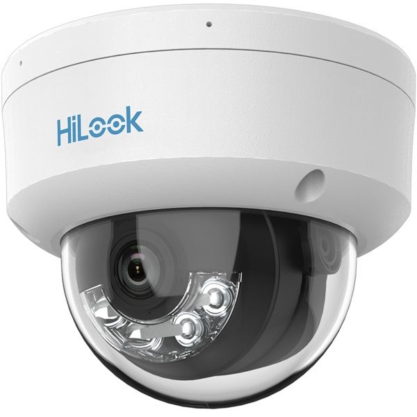 HiLook IPC-D149HA-LU(2.8mm)/Kültéri/4MP/2,8mm/Lát.fény 30m/WDR/IK08/MD 2.0/Smart Hybrid Light ColorVu PoE IP dómkamera