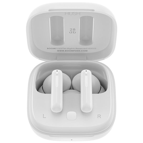 Boompods Bassline Hush aktív zajszűrős True Wireless Bluetooth fehér fülhallgató